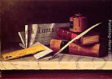 William Michael Harnett Canvas Paintings - Still Life with Letter to Thomas B. Clarke